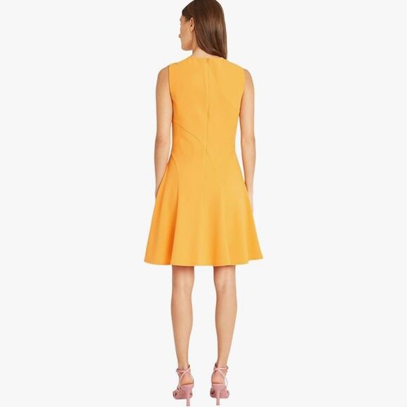 Donna Morgan Hartley Fit Flare Short Dress Orange Crepe Sleeveless Size 2 NWT - Picture 15 of 16